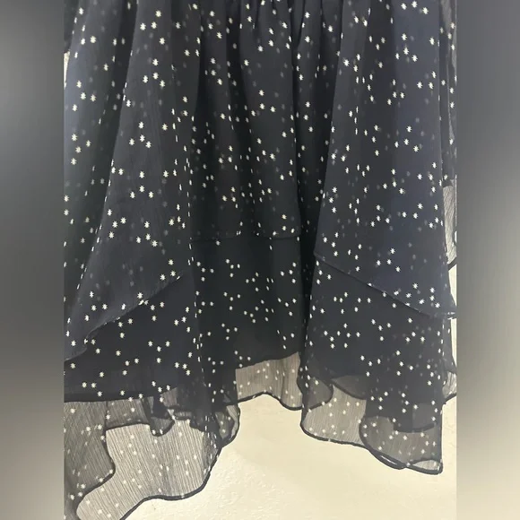 Reset by Jane smoked log. Sleeve Elegant Black Starry Dress women size small - Picture 2 of 5